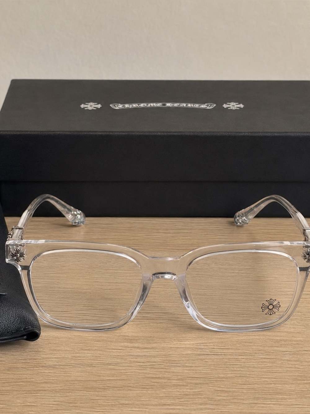 Chrome Hearts Style Clear Frame Glasses Men Eyeglasses Size OS